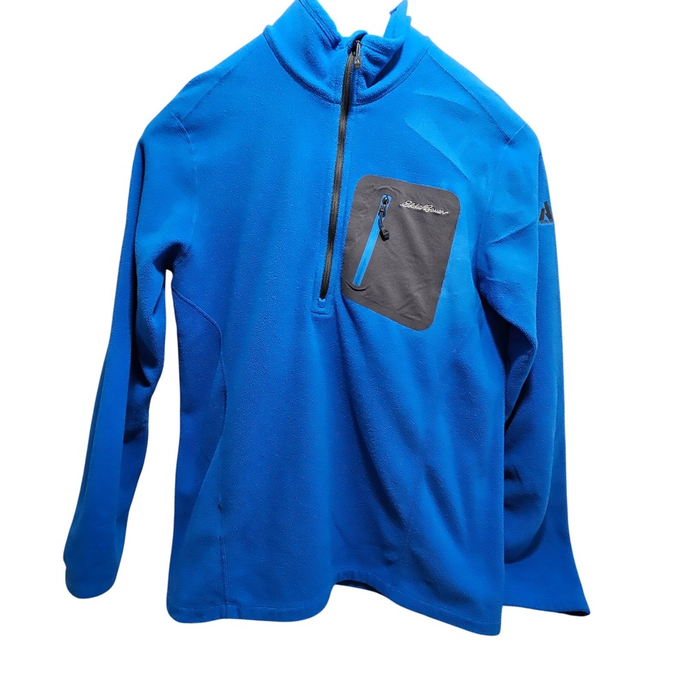 Eddie Bauer First Ascent‎ Fleece Pullover Mens Medium Blue Polartec Quarter Zip